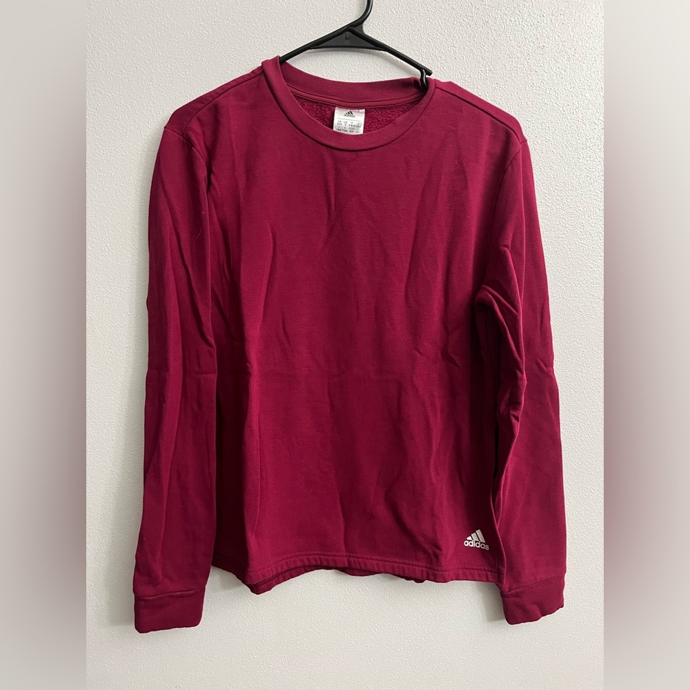 Adidas Maroon Long Sleeve Sweatshirt